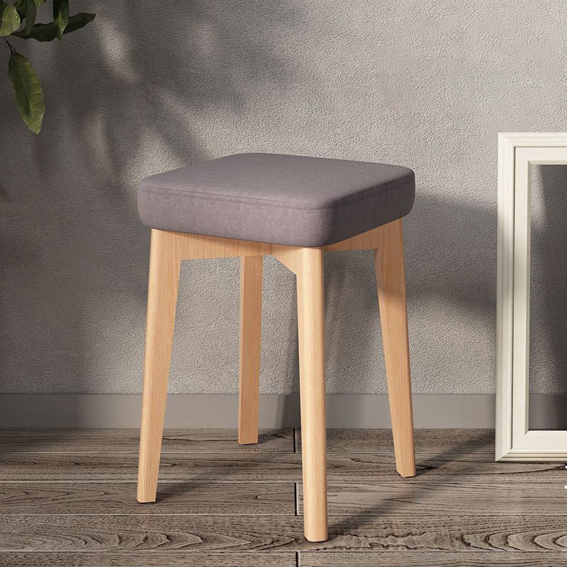 Modern Minimalist Square Beech Wood Solid Wood Tech Fabric Stackable Stool For Living Room