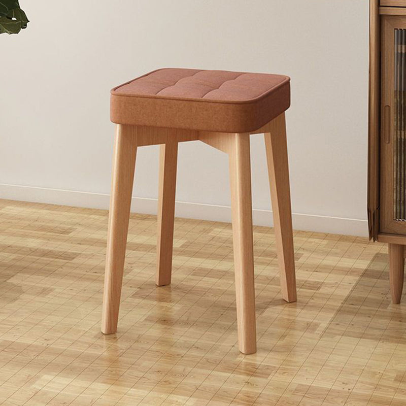 Modern Minimalist Square Beech Wood Solid Wood Tech Fabric Stackable Stool For Living Room