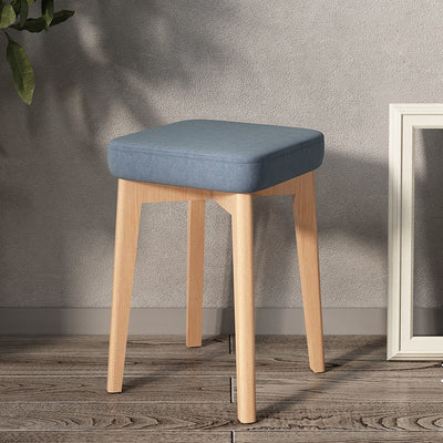 Modern Minimalist Square Beech Wood Solid Wood Tech Fabric Stackable Stool For Living Room