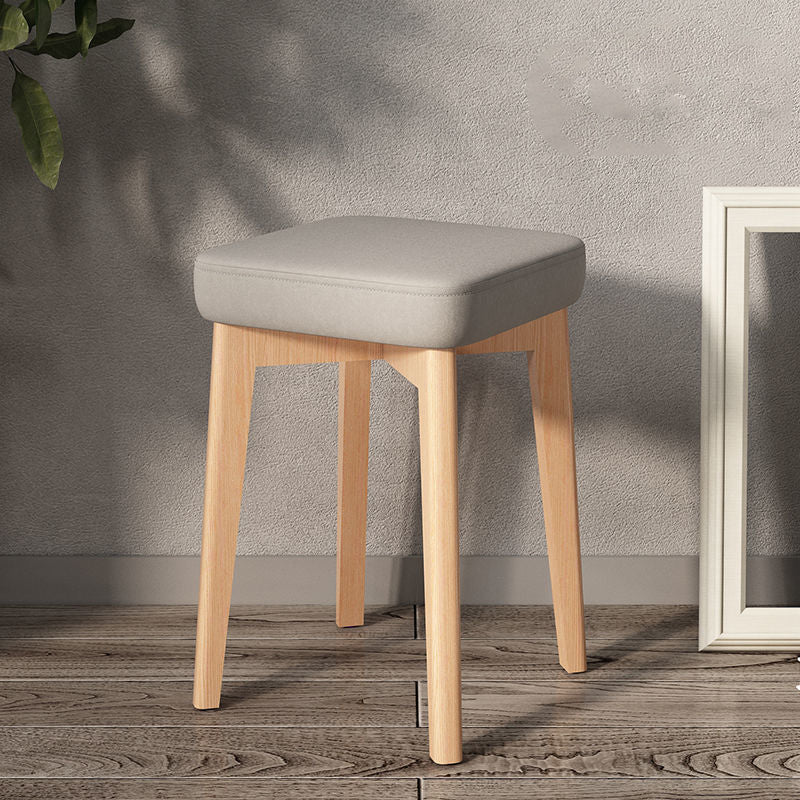 Modern Minimalist Square Beech Wood Solid Wood Tech Fabric Stackable Stool For Living Room