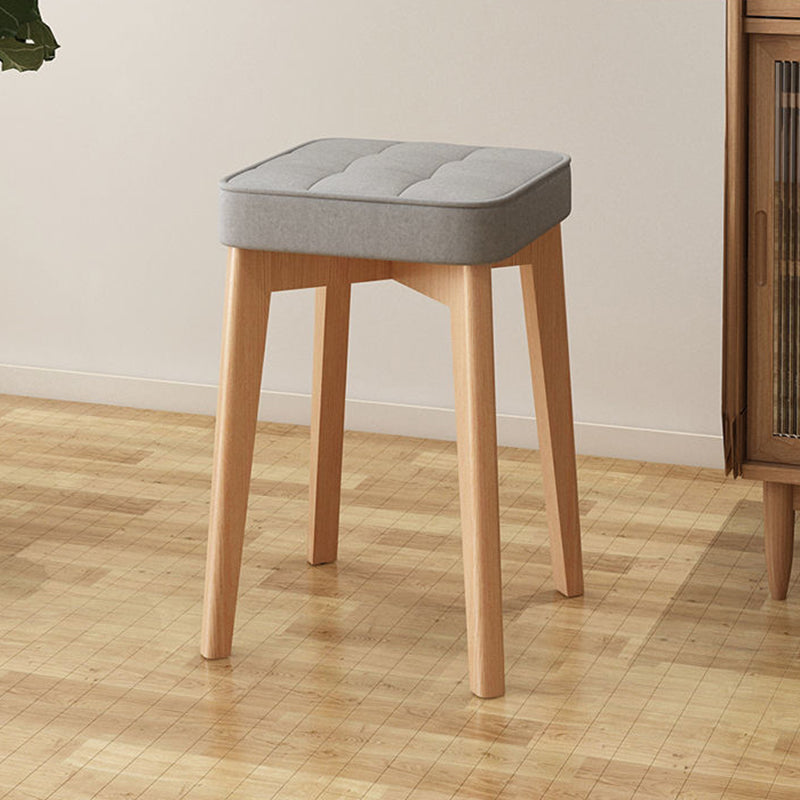 Modern Minimalist Square Beech Wood Solid Wood Tech Fabric Stackable Stool For Living Room