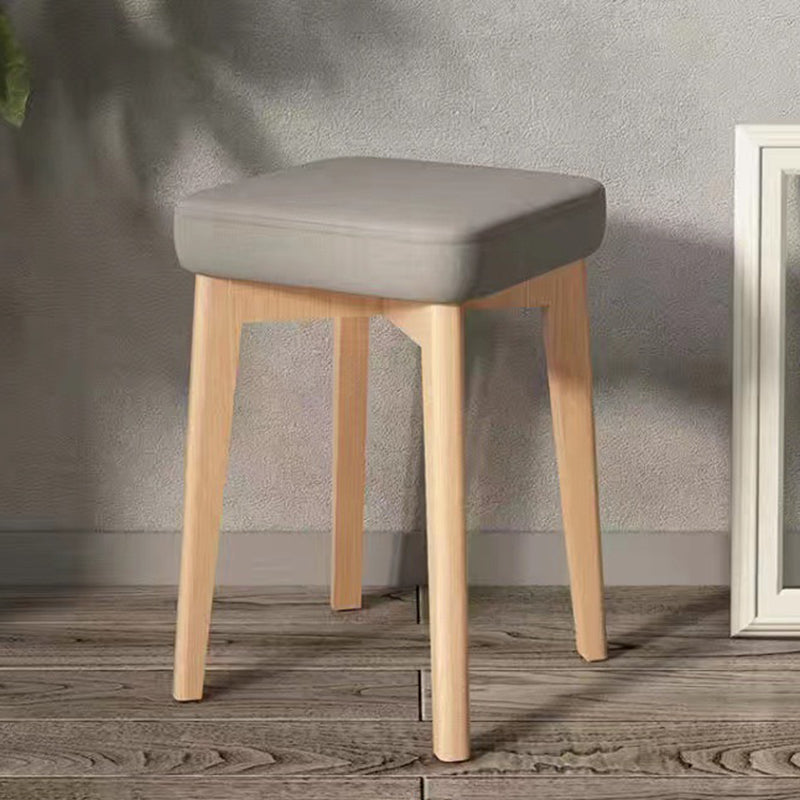 Modern Minimalist Square Beech Wood Solid Wood Tech Fabric Stackable Stool For Living Room