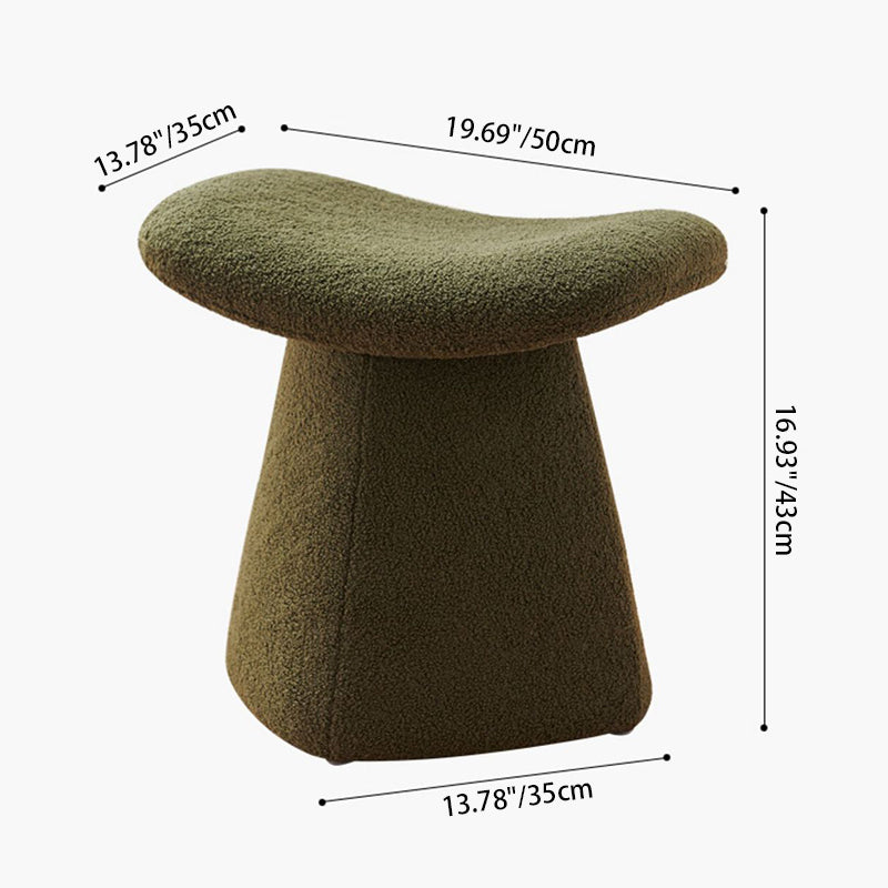 Contemporary Scandinavian Square Faux Shearling Multi-Layer Solid Wood Panel Kids Low Stool For Living Room