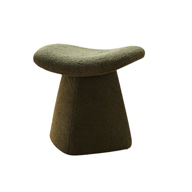 Tabouret bas pour enfants en bois massif à panneaux multicouches avec fausse peau de mouton, style scandinave contemporain, carré, pour salon 