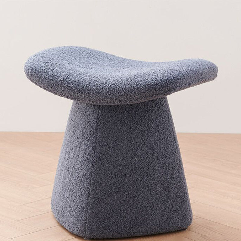 Contemporary Scandinavian Square Faux Shearling Multi-Layer Solid Wood Panel Kids Low Stool For Living Room