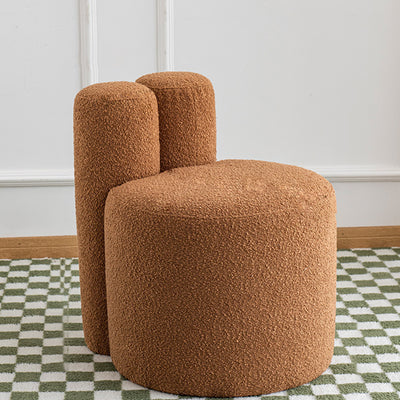 Contemporary Scandinavian Round Fleece Pine Solid Wood Backrest Accent Chair For Living Room