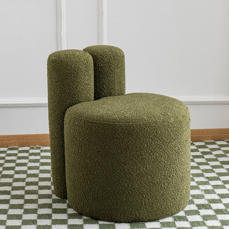 Contemporary Scandinavian Round Fleece Pine Wood Backrest Accent Chair For Living Room