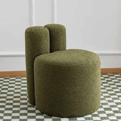 Contemporary Scandinavian Round Fleece Pine Solid Wood Backrest Accent Chair For Living Room