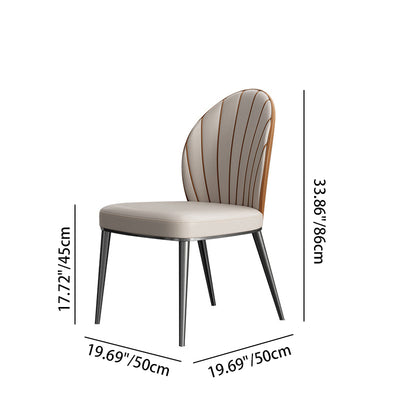 Contemporary Luxury Fan-Shaped Microfiber Leather Stainless Steel Backrest Dining Chair For Dining Room