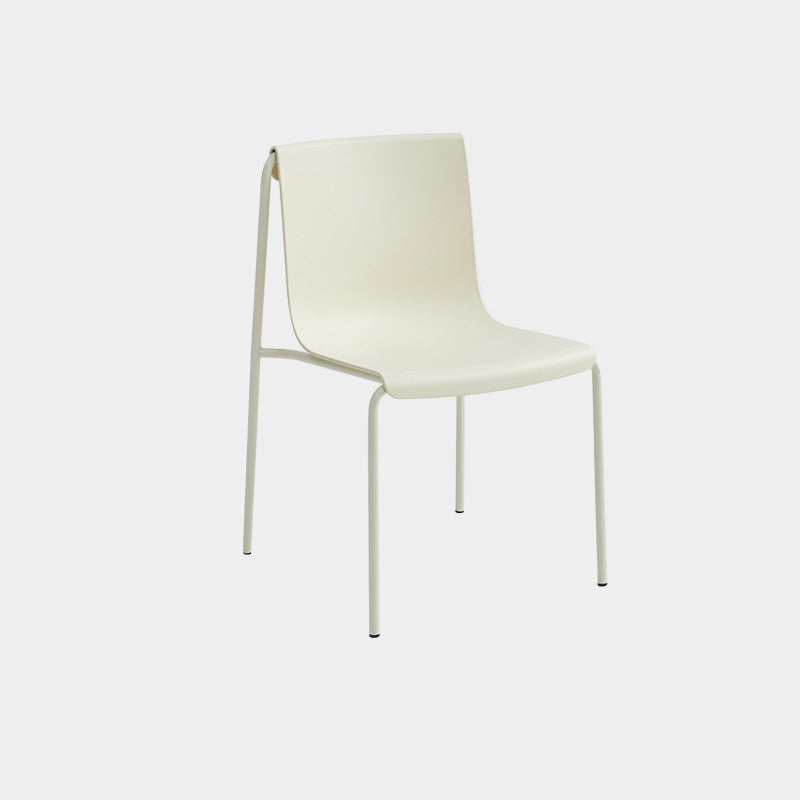 Contemporary Scandinavian Square PP Iron Stackable Backrest Dining Chair For Dining Room