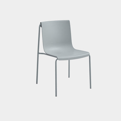 Contemporary Scandinavian Square PP Iron Stackable Backrest Dining Chair For Dining Room