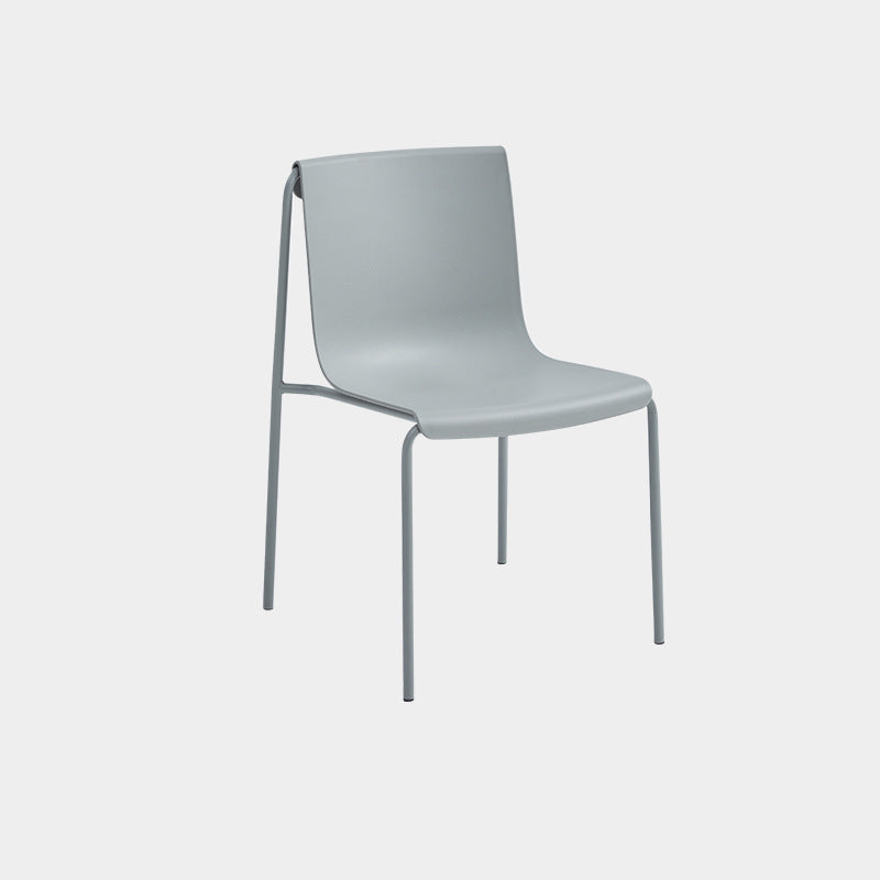 Contemporary Scandinavian Square PP Iron Stackable Backrest Dining Chair For Dining Room