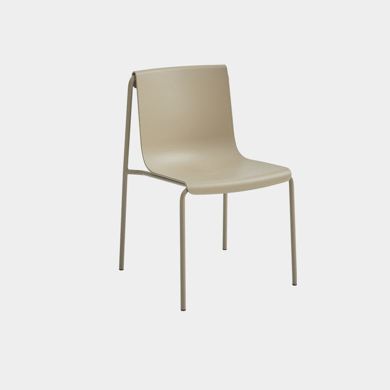 Contemporary Scandinavian Square PP Iron Stackable Backrest Dining Chair For Dining Room
