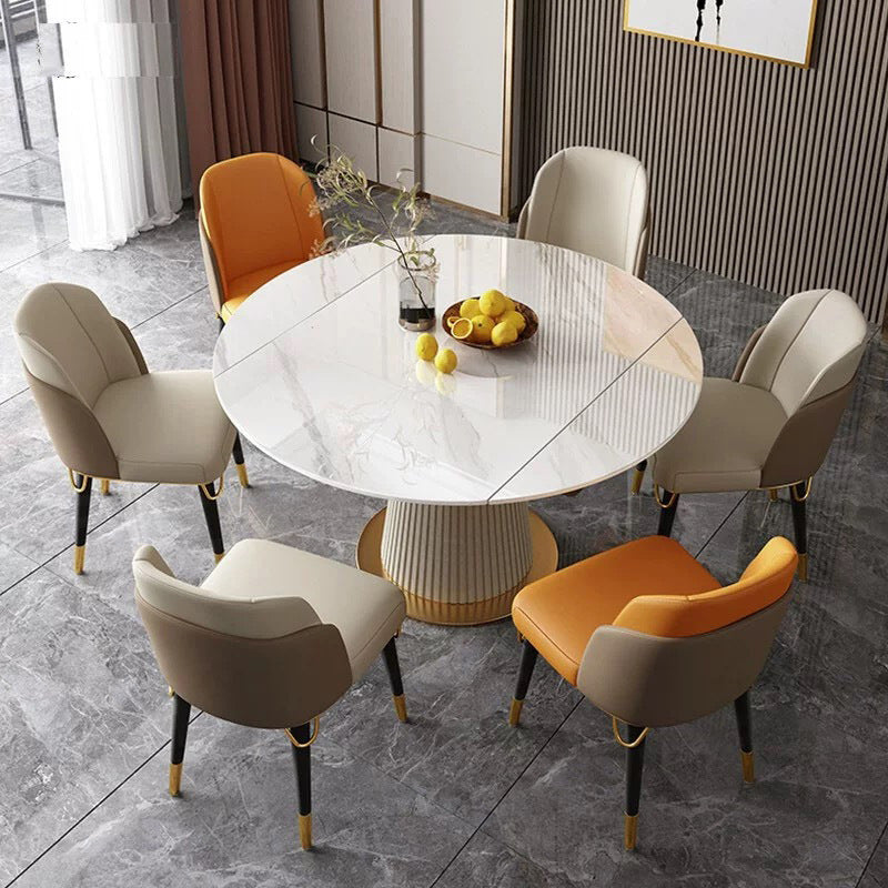 Modern Luxury Square High-Quality Faux Leather Carbon Steel Backrest Dining Chair For Dining Room