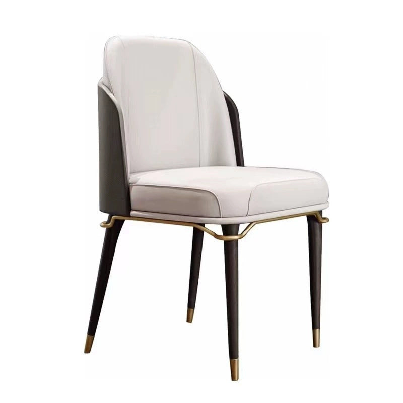 Modern Luxury Square High-Quality Faux Leather Carbon Steel Backrest Dining Chair For Dining Room