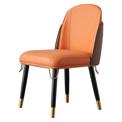 Modern Luxury Square High-Quality Faux Leather Carbon Steel Backrest Dining Chair For Dining Room