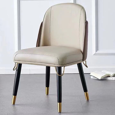 Modern Luxury Square High-Quality Faux Leather Carbon Steel Backrest Dining Chair For Dining Room