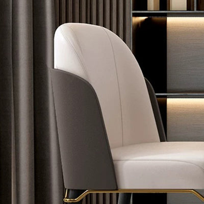 Modern Luxury Square High-Quality Faux Leather Carbon Steel Backrest Dining Chair For Dining Room