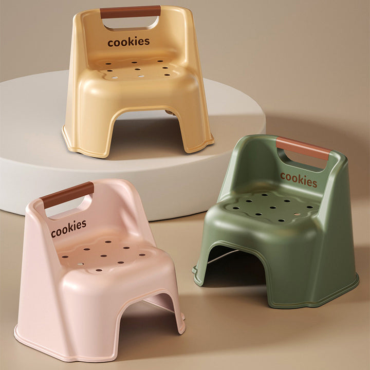 Tabouret bas empilable avec dossier pour enfants en PP, carré, créatif et contemporain, pour salon 