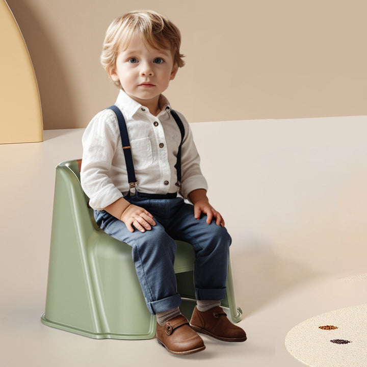 Tabouret bas empilable avec dossier pour enfants en PP, carré, créatif et contemporain, pour salon 