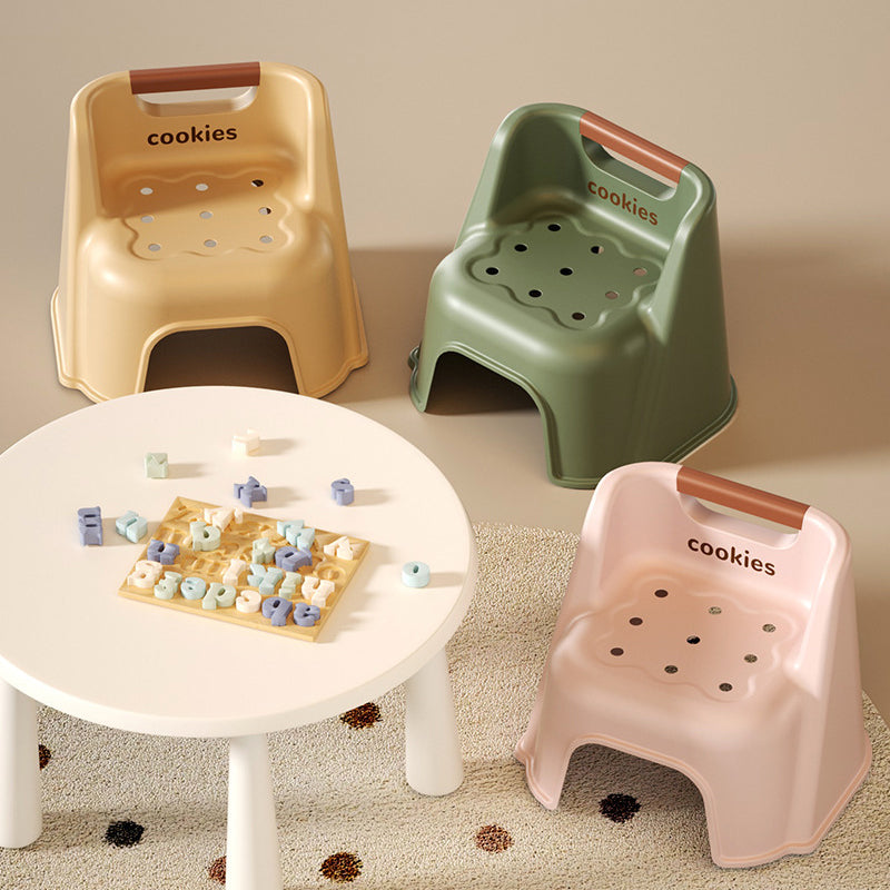 Tabouret bas empilable avec dossier pour enfants en PP, carré, créatif et contemporain, pour salon 