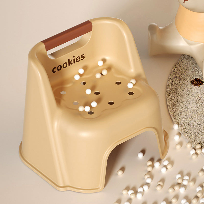 Tabouret bas empilable avec dossier pour enfants en PP, carré, créatif et contemporain, pour salon 