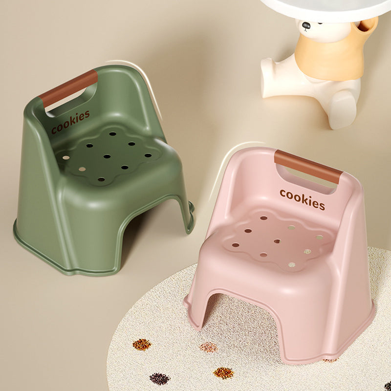 Tabouret bas empilable avec dossier pour enfants en PP, carré, créatif et contemporain, pour salon 