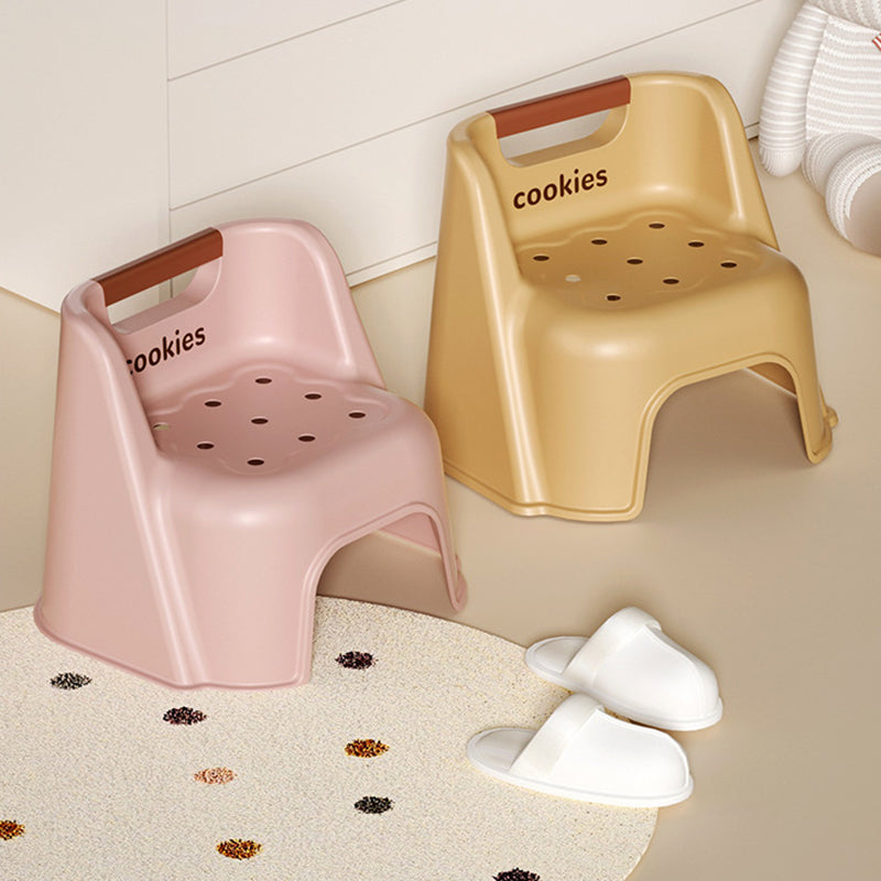 Tabouret bas empilable avec dossier pour enfants en PP, carré, créatif et contemporain, pour salon 