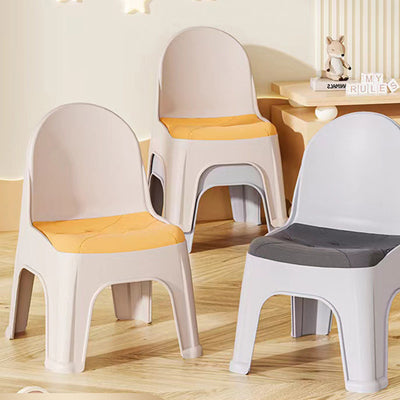 Modern Minimalist Square PP Stackable Backrest Kids Low Stool For Living Room