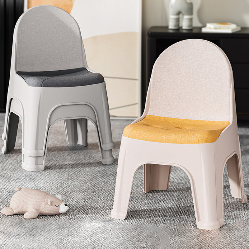 Modern Minimalist Square PP Stackable Backrest Kids Low Stool For Living Room