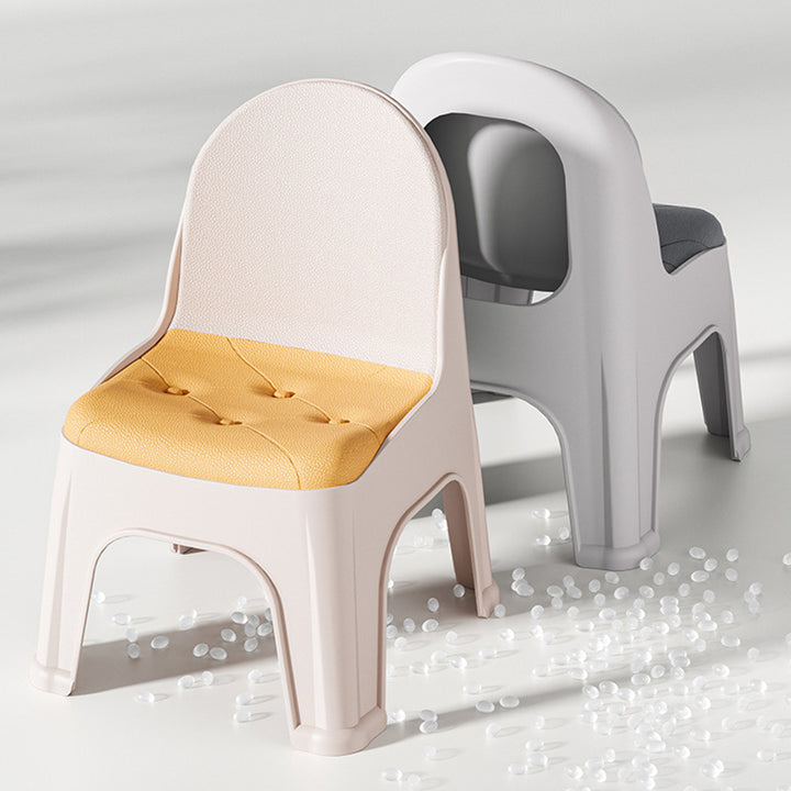 Modern Minimalist Square PP Stackable Backrest Kids Low Stool For Living Room