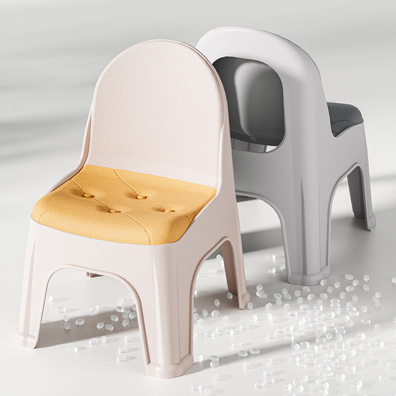 Modern Minimalist Square PP Stackable Backrest Kids Low Stool For Living Room