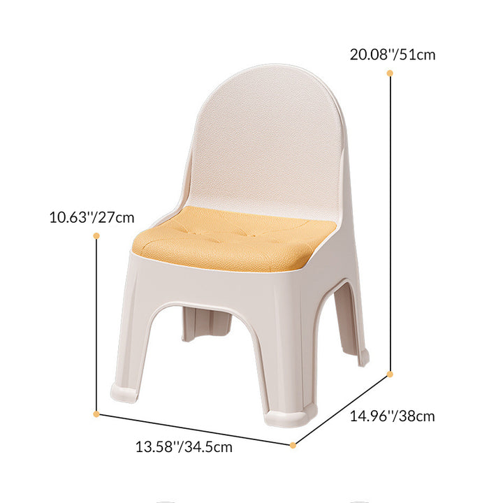 Modern Minimalist Square PP Stackable Backrest Kids Low Stool For Living Room