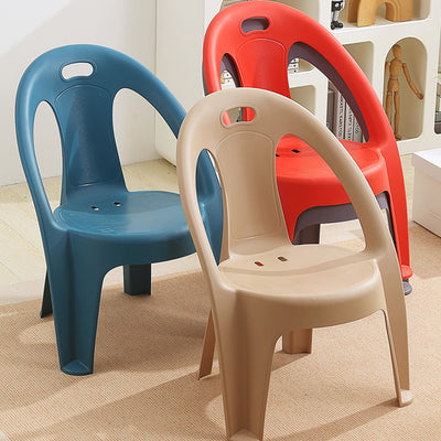 Modern Minimalist Round PP Stackable Backrest Armrest Kids Chair For Living Room