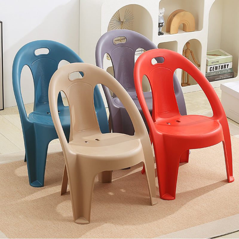 Modern Minimalist Round PP Stackable Backrest Armrest Kids Chair For Living Room