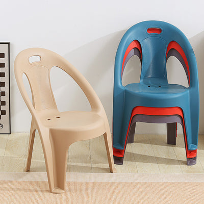 Modern Minimalist Round PP Stackable Backrest Armrest Kids Chair For Living Room