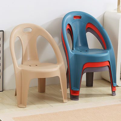 Modern Minimalist Round PP Stackable Backrest Armrest Kids Chair For Living Room