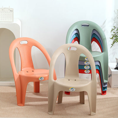 Modern Minimalist Round PP Stackable Backrest Armrest Kids Chair For Living Room