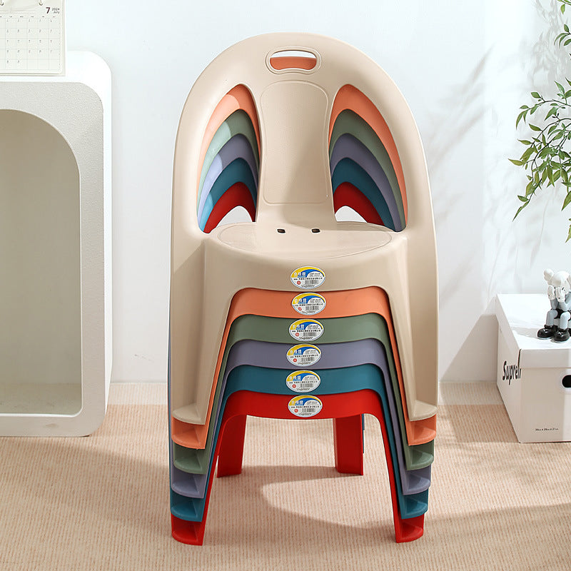 Modern Minimalist Round PP Stackable Backrest Armrest Kids Chair For Living Room