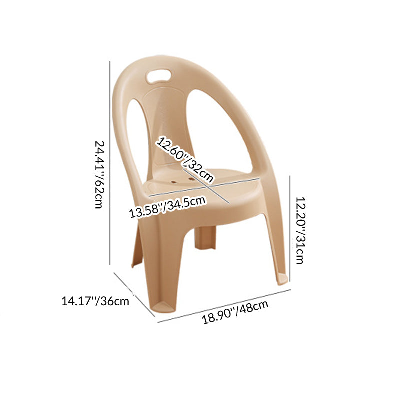 Modern Minimalist Round PP Stackable Backrest Armrest Kids Chair For Living Room