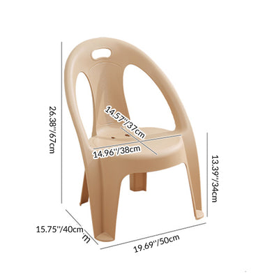 Modern Minimalist Round PP Stackable Backrest Armrest Kids Chair For Living Room