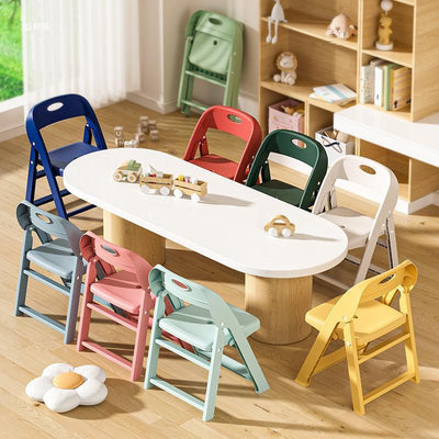 Modern Minimalist Square PP Foldable Backrest Kids Low Stool For Living Room