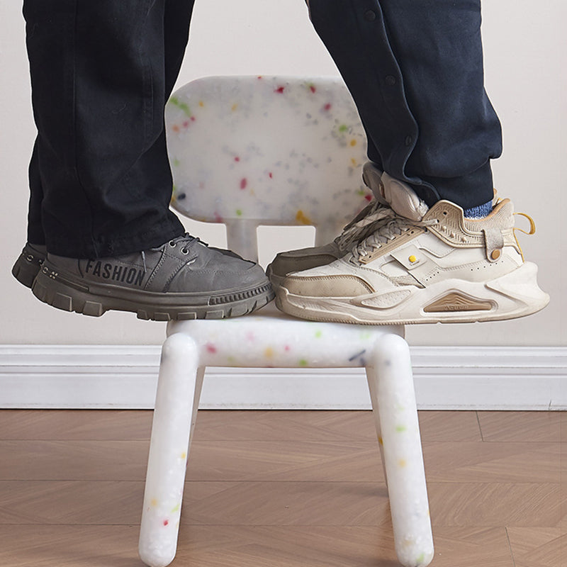 Modern Minimalist Square PE Backrest Kids Low Stool For Living Room