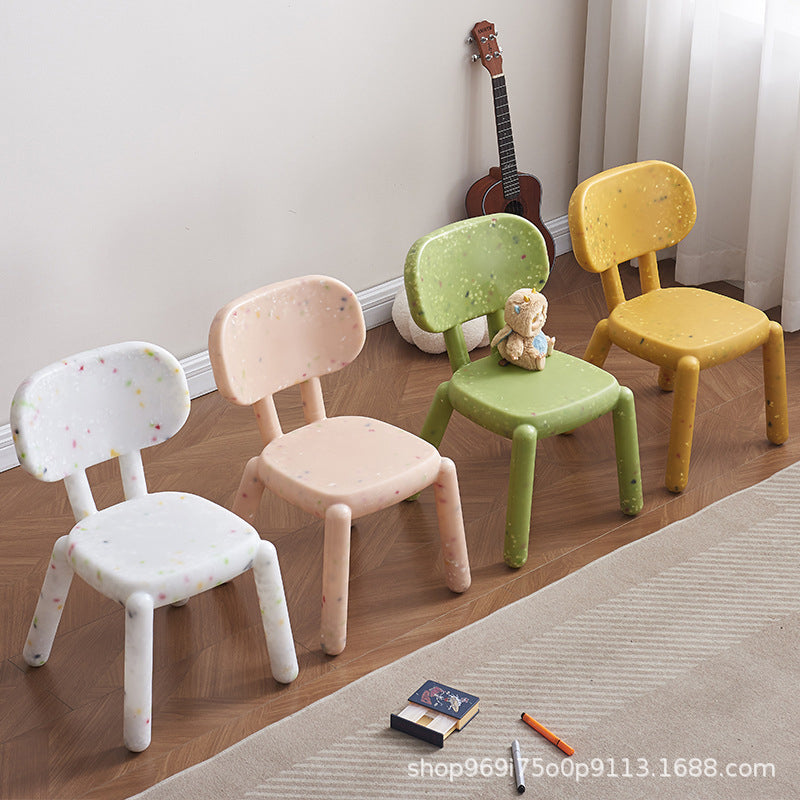 Modern Minimalist Square PE Backrest Kids Low Stool For Living Room