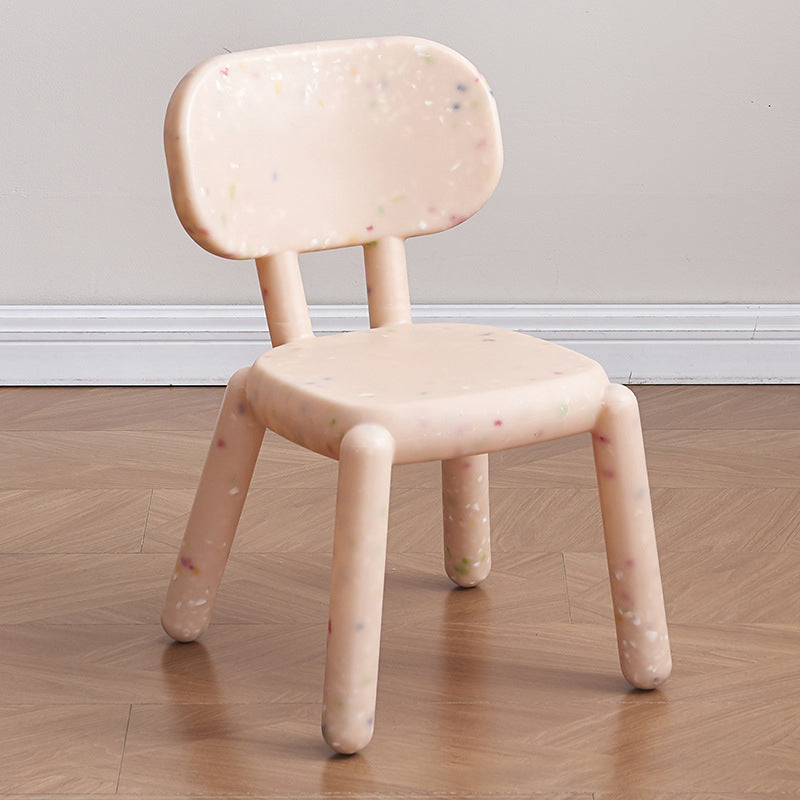 Taburete bajo para niños con respaldo cuadrado PE minimalista moderno para sala de estar 