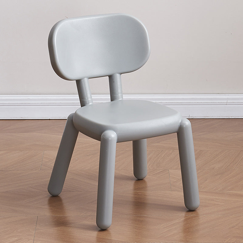 Taburete bajo para niños con respaldo cuadrado PE minimalista moderno para sala de estar 