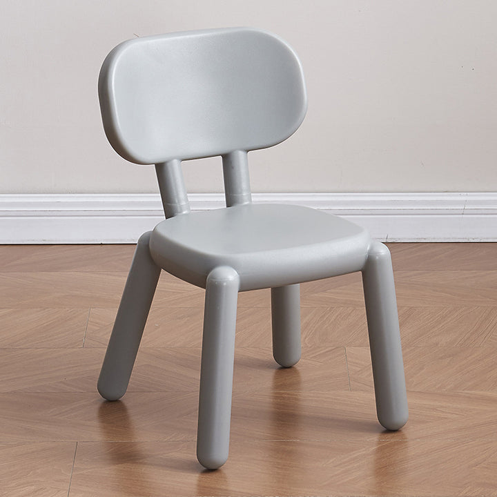 Taburete bajo para niños con respaldo cuadrado PE minimalista moderno para sala de estar 
