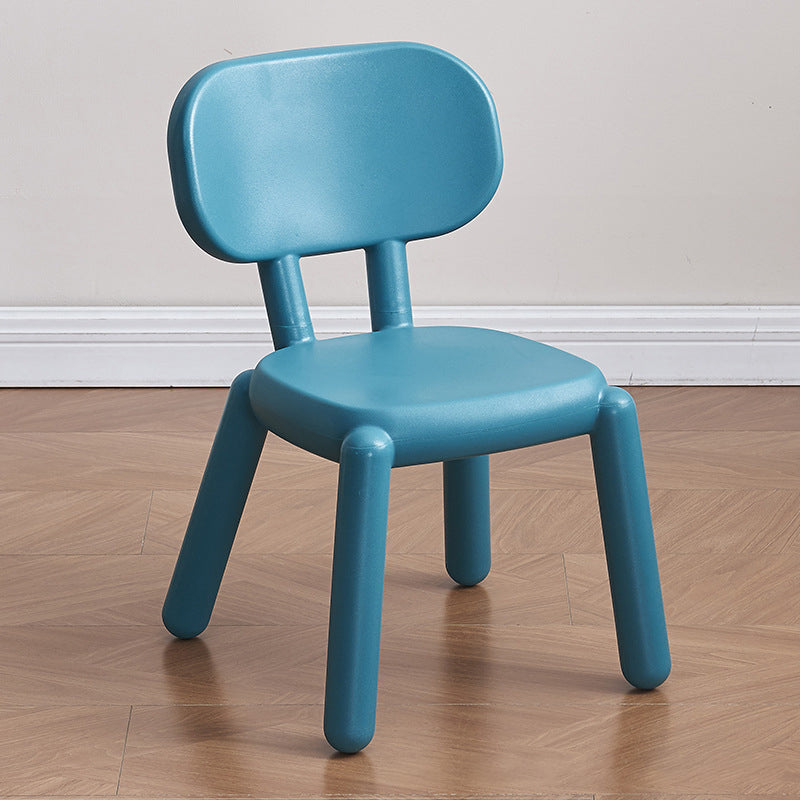 Taburete bajo para niños con respaldo cuadrado PE minimalista moderno para sala de estar 