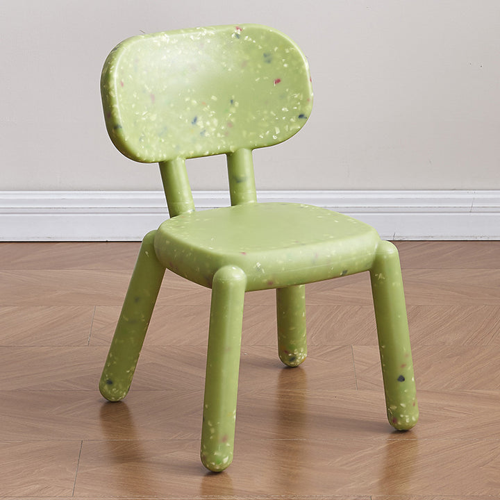 Taburete bajo para niños con respaldo cuadrado PE minimalista moderno para sala de estar 