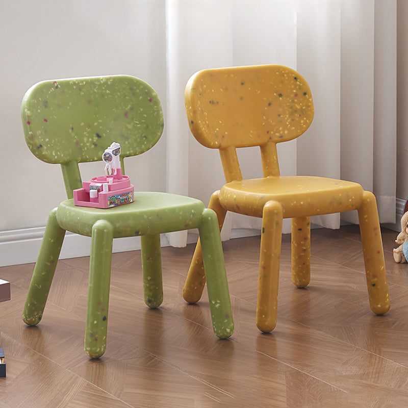 Taburete bajo para niños con respaldo cuadrado PE minimalista moderno para sala de estar 